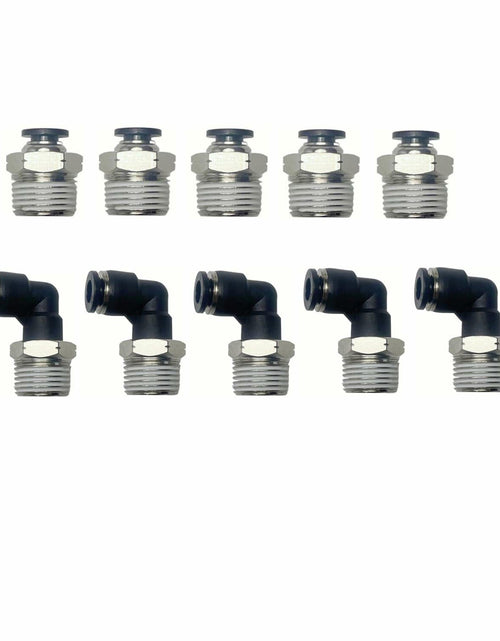 Load image into Gallery viewer, POPWIN Push Connect Fitting Kit 1/4'' Tube OD x 3/8'' NPT Thread Pack of 10
