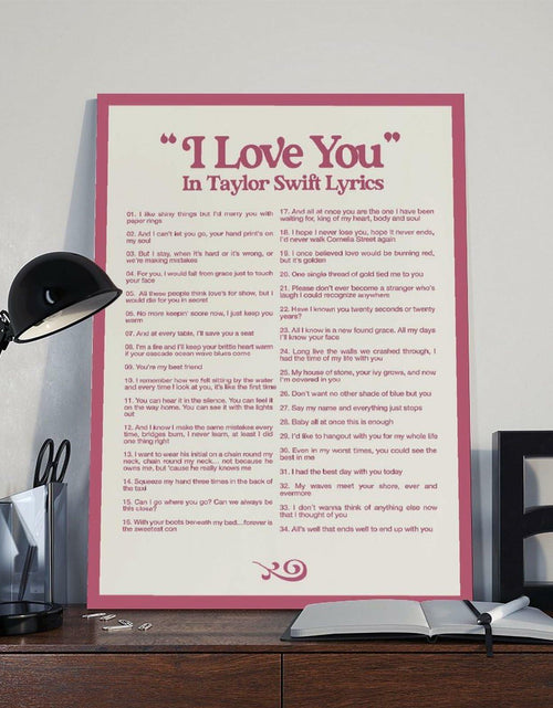 Load image into Gallery viewer, I LOVE YOU Lyrics Canvas Poster 12x18 Bedroom Wall Art Unframed Decor

