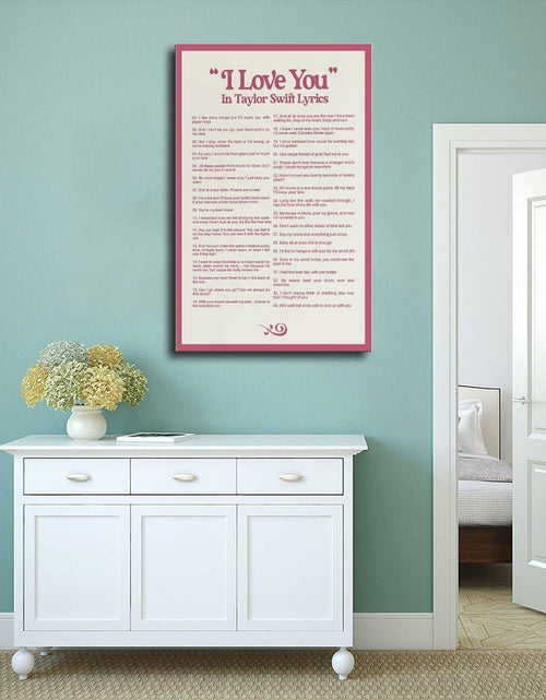 Load image into Gallery viewer, I LOVE YOU Lyrics Canvas Poster 12x18 Bedroom Wall Art Unframed Decor
