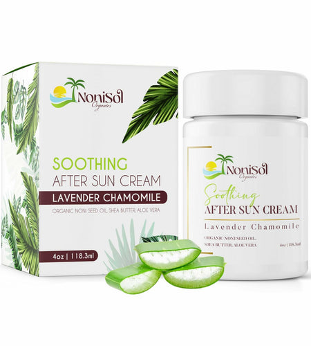 NoniSol Organics After Sun Cream 4oz with Noni Seed Oil Aloe Vera Coconut
