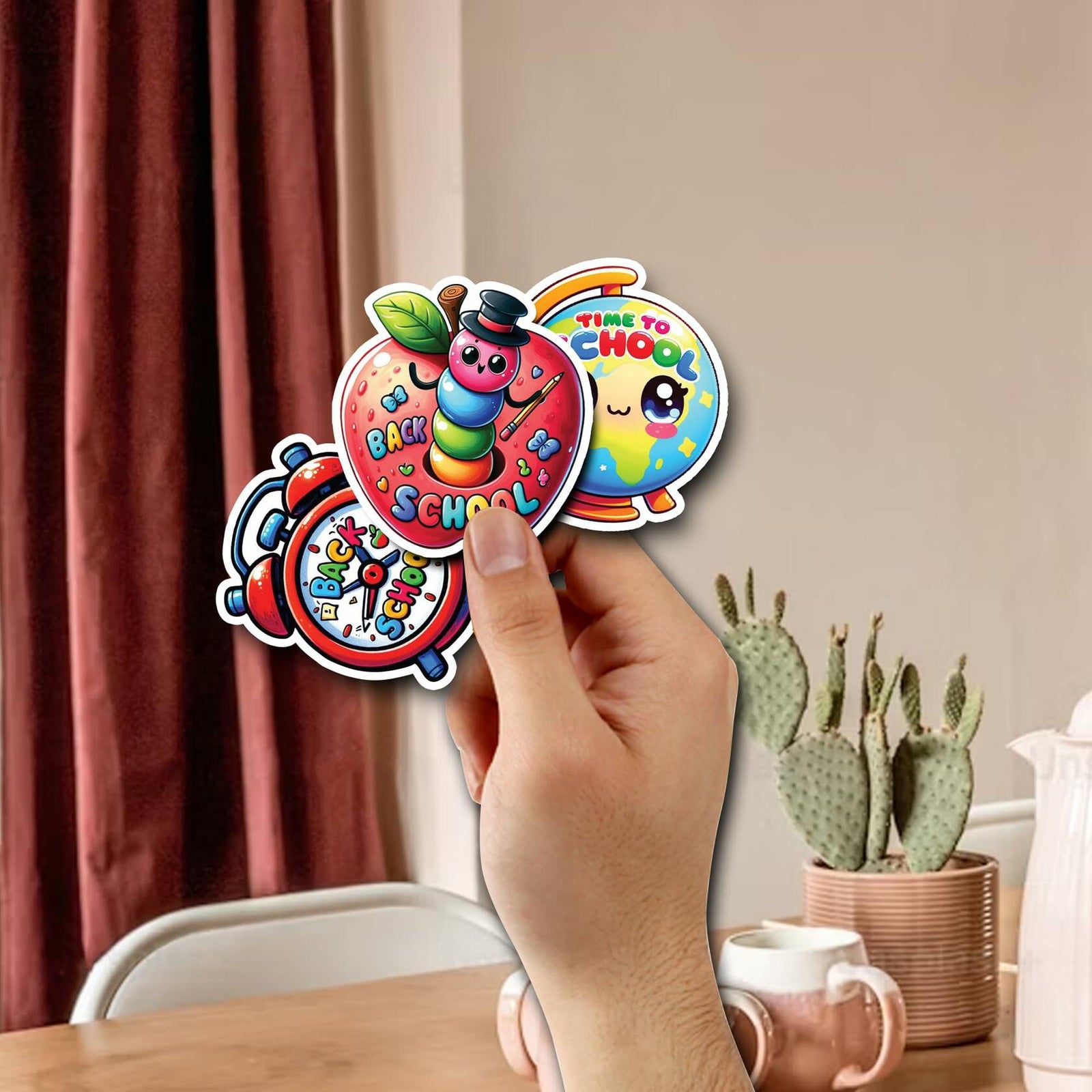 WESILY 50 PCS Summer Teacher Reward Waterproof Vinyl Stickers Cute Beach