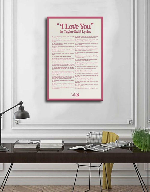 Load image into Gallery viewer, I LOVE YOU Lyrics Canvas Poster 12x18 Bedroom Wall Art Unframed Decor
