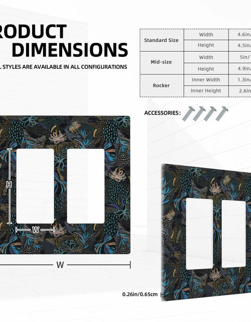 Load image into Gallery viewer, Thsanju Morris Tropical Leaf Double Rocker 2 Gang Switch Cover Dark Green Blue
