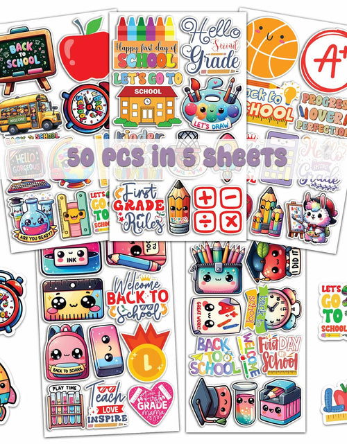 Load image into Gallery viewer, WESILY 50 PCS Summer Teacher Reward Waterproof Vinyl Stickers Cute Beach

