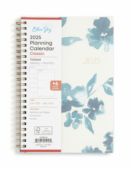 Load image into Gallery viewer, Blue Sky 2025 Weekly Monthly Planner 5x8 Wirebound Frosted Bakah Blue
