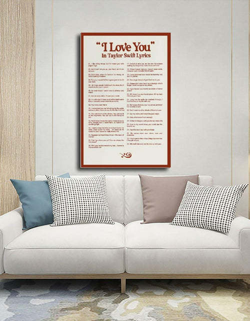 Load image into Gallery viewer, I LOVE YOU Taylor Swift Lyrics Poster Canvas Wall Art 12x18in 30x45cm
