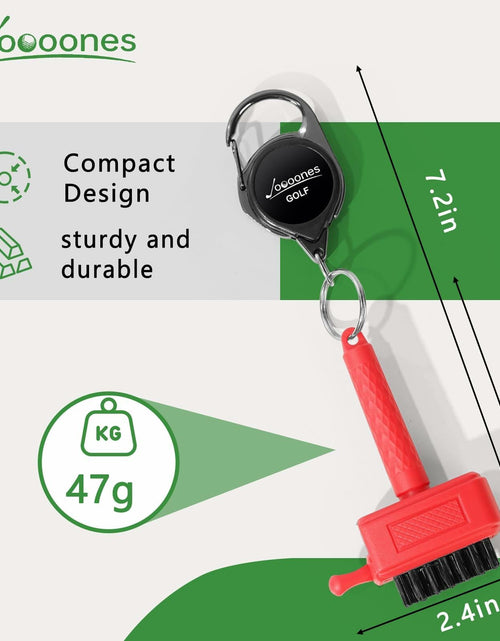 Load image into Gallery viewer, Joooones Mini Golf Brush Nylon Brass Bristles Retractable Keychain Red
