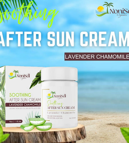 NoniSol Organics After Sun Cream 4oz with Noni Seed Oil Aloe Vera Coconut