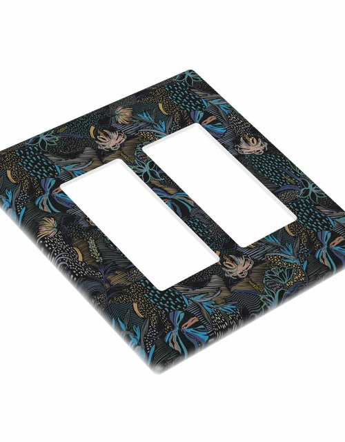 Load image into Gallery viewer, Thsanju Morris Tropical Leaf Double Rocker 2 Gang Switch Cover Dark Green Blue
