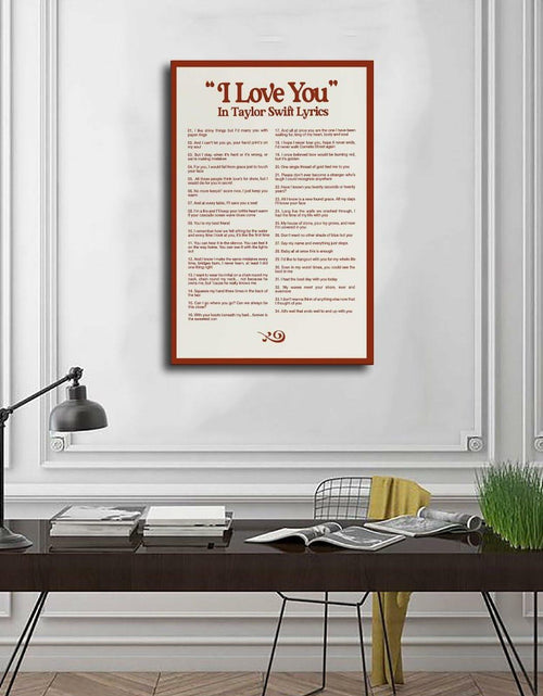 Load image into Gallery viewer, I LOVE YOU Taylor Swift Lyrics Poster Canvas Wall Art 12x18in 30x45cm
