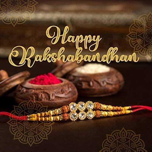 Load image into Gallery viewer, Raksha Bandhan Rakhi Set Kundan Bracelets for Brother &amp; Bhabhi Red 2pcs

