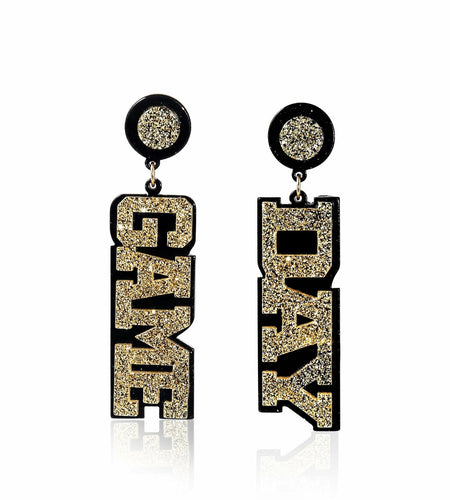 Fuqimanman2020 Acrylic Game Day Sports Letter Dangle Earrings Colorful