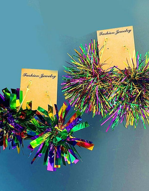 Load image into Gallery viewer, CHUU YUNG Colorful Mardi Gras Carnival Acrylic Tassel Dangle Earrings Style A
