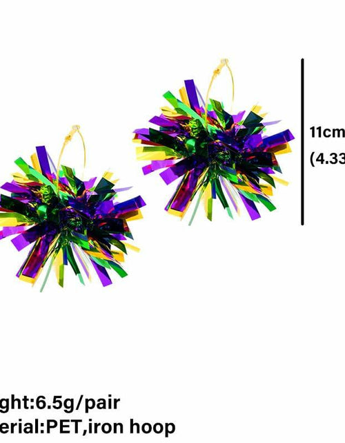 Load image into Gallery viewer, CHUU YUNG Colorful Mardi Gras Carnival Acrylic Tassel Dangle Earrings Style A
