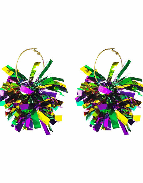 Load image into Gallery viewer, CHUU YUNG Colorful Mardi Gras Carnival Acrylic Tassel Dangle Earrings Style A
