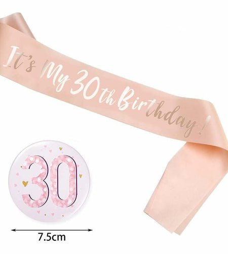 COLORFUL BLING Birthday Girl Satin Ribbon Button Pins Party Supplies