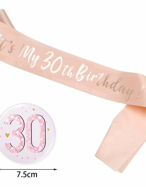 Load image into Gallery viewer, COLORFUL BLING Birthday Girl Satin Ribbon Button Pins Party Supplies
