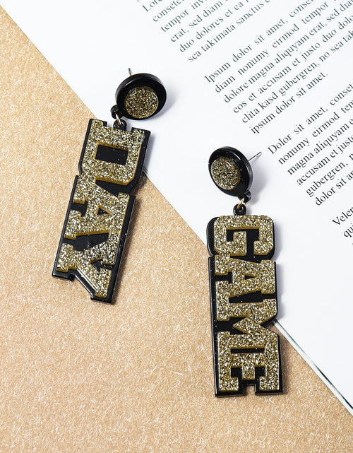Load image into Gallery viewer, Fuqimanman2020 Acrylic Game Day Sports Letter Dangle Earrings Colorful
