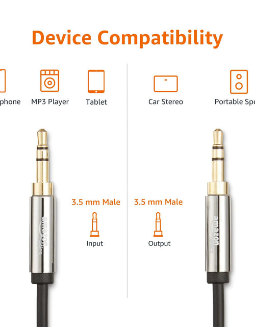 Load image into Gallery viewer, [Like New] Amazon Basics 3.5mm Auxiliary Audio Cable Gold-Plated Plugs 8ft Black
