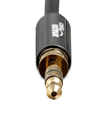 [Like New] Amazon Basics 3.5mm Auxiliary Audio Cable Gold-Plated Plugs 8ft Black