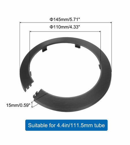 uxcell 5PCS Pipe Cover Decor 4.3in PP Plastic Flange Escutcheon Black