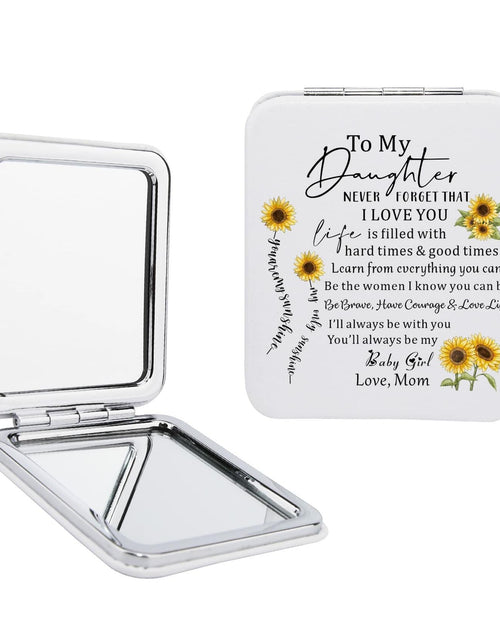 Load image into Gallery viewer, Gtizry To My Daughter PU Leather Compact Makeup Mirror Double-Sided Jz Color
