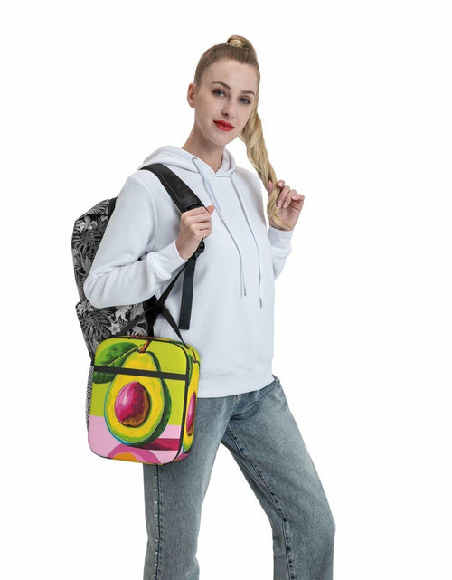 Load image into Gallery viewer, cromcu Avocado Insulated Lunch Box Pink Reusable Cooler 1.37L Polyester
