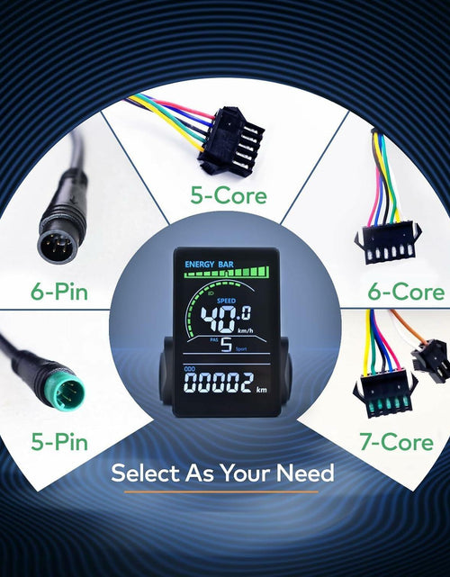 Load image into Gallery viewer, Mcezdy Ebike LCD Display UART No.2 24V-60V Colorful Acrylic Black

