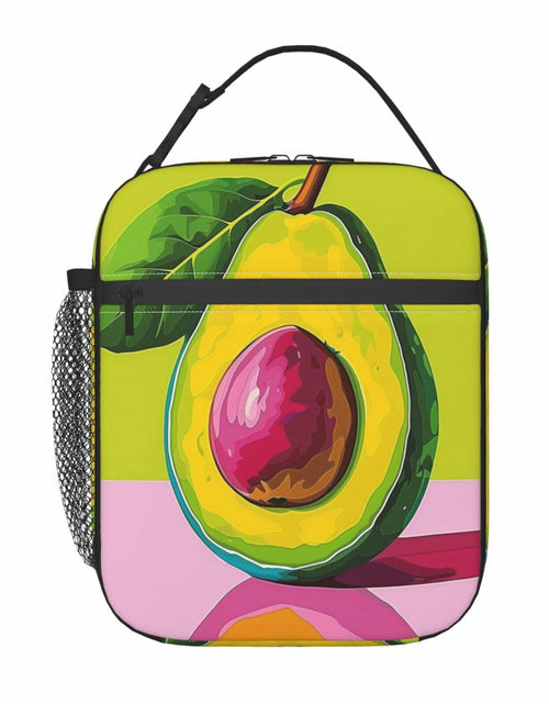 Load image into Gallery viewer, cromcu Avocado Insulated Lunch Box Pink Reusable Cooler 1.37L Polyester
