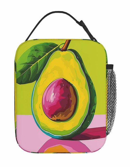 Load image into Gallery viewer, cromcu Avocado Insulated Lunch Box Pink Reusable Cooler 1.37L Polyester
