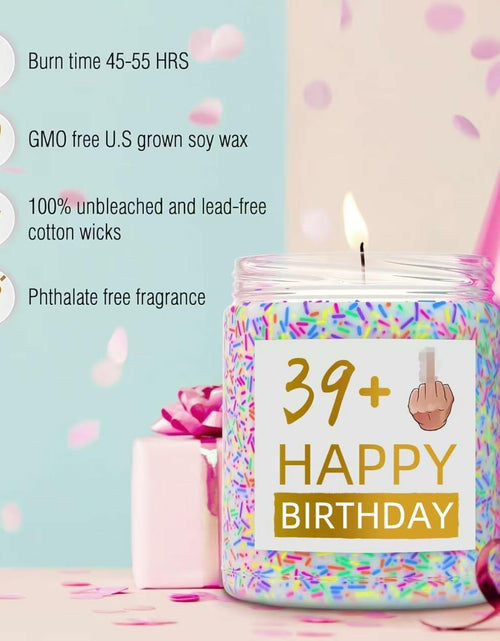 Load image into Gallery viewer, XIZIDA Funny 40th Birthday Candle Lavender Scented Soy Wax 9oz Glass Gift
