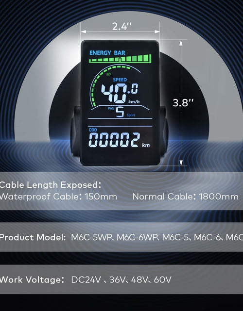 Load image into Gallery viewer, Mcezdy Ebike LCD Display UART No.2 24V-60V Colorful Acrylic Black
