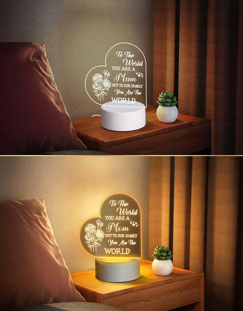 Load image into Gallery viewer, Winzwon Personalized Acrylic Night Light for Mom White Room Decor
