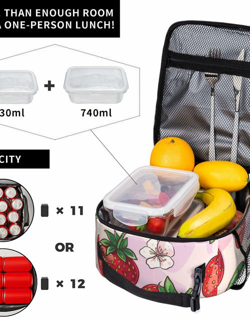 Load image into Gallery viewer, cromcu Avocado Insulated Lunch Box Pink Reusable Cooler 1.37L Polyester

