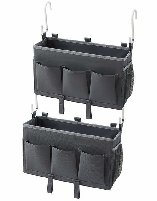Load image into Gallery viewer, Berdeng Bedside Organizer Caddy 3 Pockets Mesh Side Pocket Gray 2 Pack

