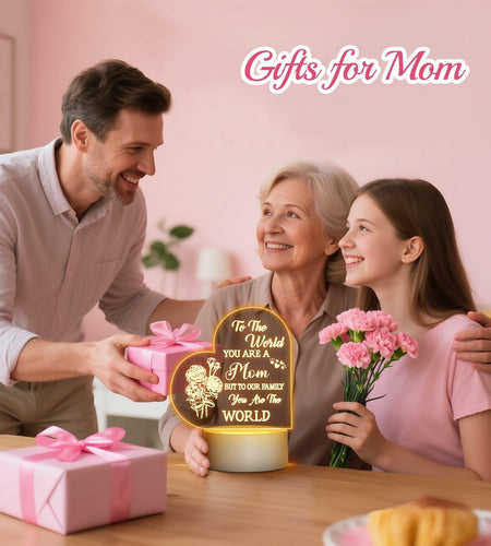 Winzwon Personalized Acrylic Night Light for Mom White Room Decor