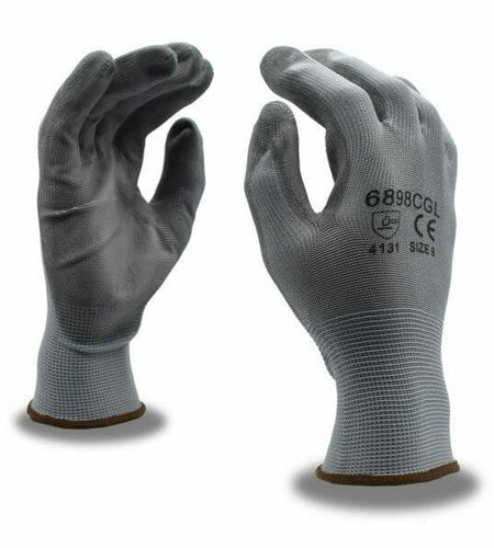 Cordova 6898CGXL Standard Gloves 13-Gauge Gray Polyester Palm Coating 12-Pack XL