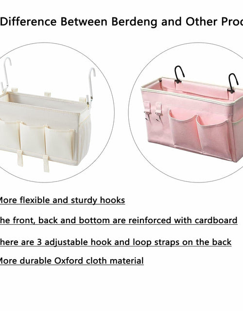 Load image into Gallery viewer, Berdeng Bedside Organizer Caddy 3 Pockets Mesh Side Pocket Gray 2 Pack

