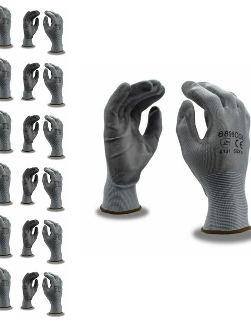 Load image into Gallery viewer, Cordova 6898CGXL Standard Gloves 13-Gauge Gray Polyester Palm Coating 12-Pack XL
