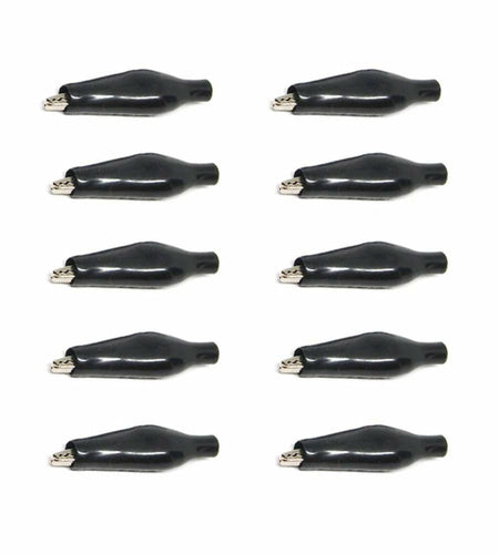 CNLW 10PCS 28MM Black Metal Alligator Clips Electrical Testing Probe Clamp