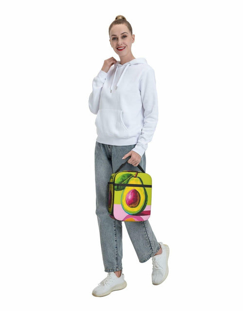 Load image into Gallery viewer, cromcu Avocado Insulated Lunch Box Pink Reusable Cooler 1.37L Polyester
