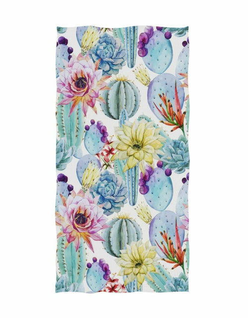 Load image into Gallery viewer, Naanle Tropical Blooming Cactus Guest Hand Towels Leaves Pattern 16x30 Inch
