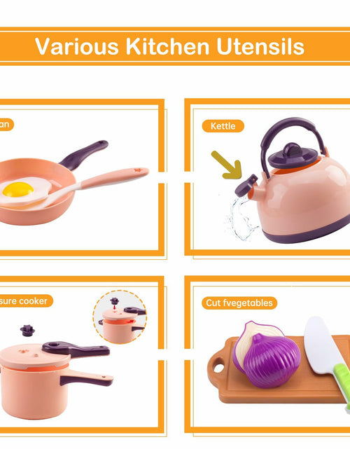 Load image into Gallery viewer, Bruvoalon 200Pcs Mini Play Kitchen Accessories Set Pink ABS Cookware Tableware
