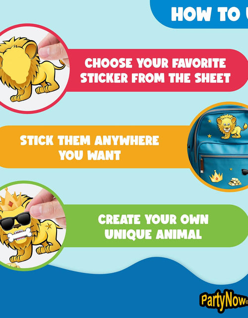 Load image into Gallery viewer, PartyNow Safari Animals Stickers 24-Pack Multicolor Waterproof Paper Kids
