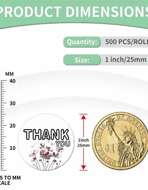 Load image into Gallery viewer, DNYMJBO 500 PCS Thank You Stickers 10 Floral Designs 1 Inch #A243
