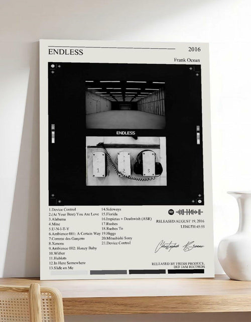 Load image into Gallery viewer, Nomzie Frank Ocean Endless Album Cover Poster Wall Art 12x18in
