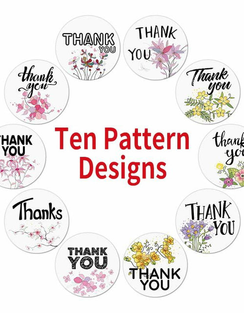 Load image into Gallery viewer, DNYMJBO 500 PCS Thank You Stickers 10 Floral Designs 1 Inch #A243

