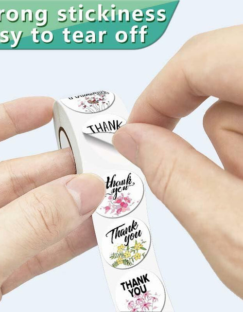 Load image into Gallery viewer, DNYMJBO 500 PCS Thank You Stickers 10 Floral Designs 1 Inch #A243
