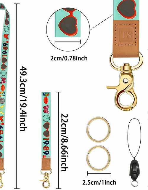 Load image into Gallery viewer, Concert Accessory Set 2-Piece Keychain&amp;Lanyard Lips Guitar Butterfly 13 Graphics
