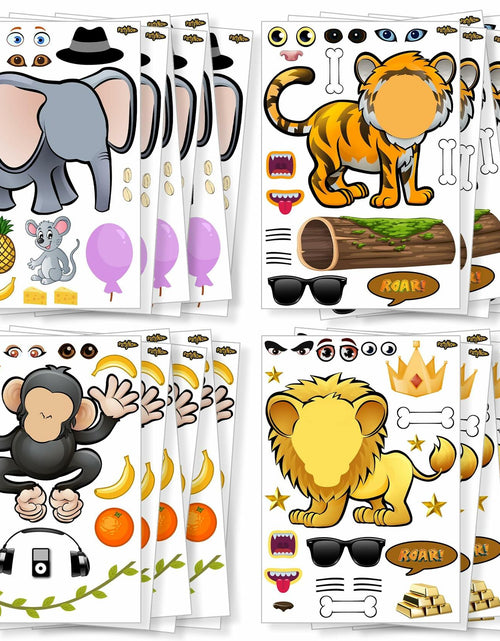 Load image into Gallery viewer, PartyNow Safari Animals Stickers 24-Pack Multicolor Waterproof Paper Kids
